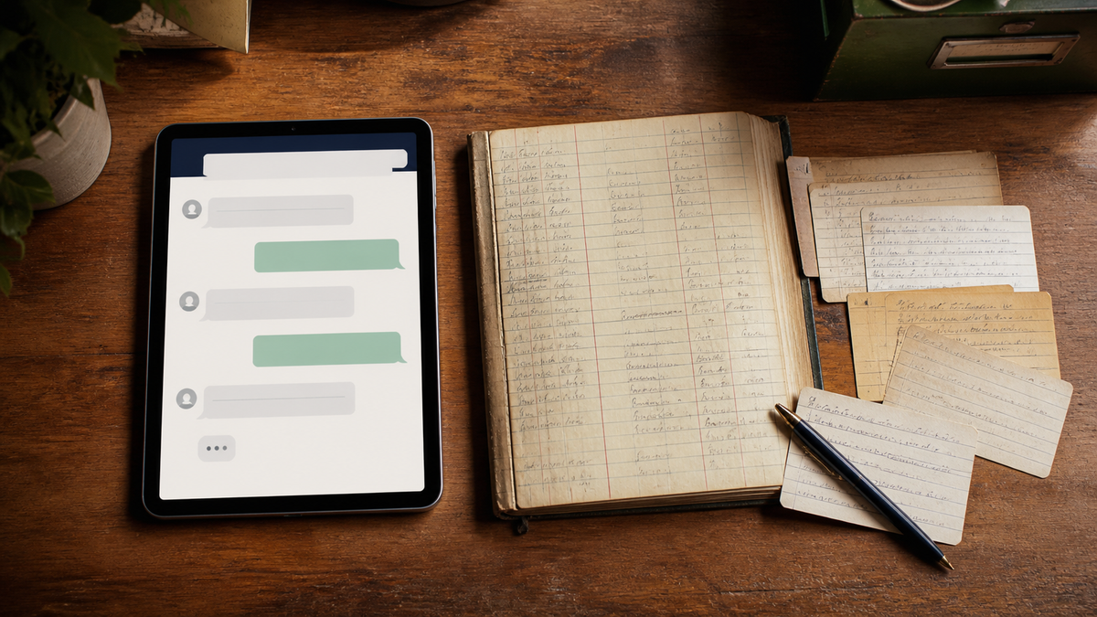 Reviewing chatbot scripts against traditional business ledgers to ensure brand tone.